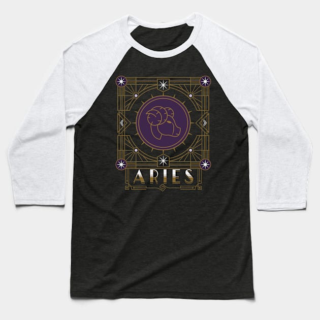 Great Aries Deco Baseball T-Shirt by Skyborne Designs